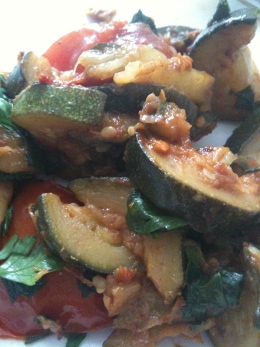 Courgettes tomates en ratatouille