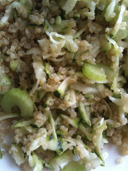 Quinoa, courgettes râpées, céleri