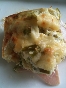 Gratin poireaux jambon emmenthal