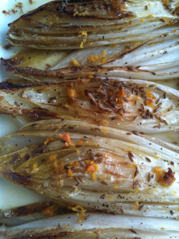 Endives braisées orange cumin