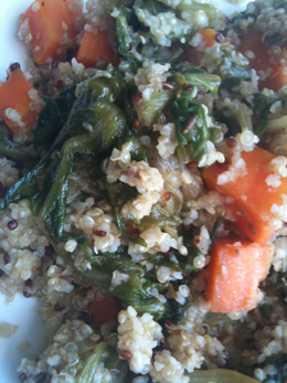 Quinoa laitue braisée carottes