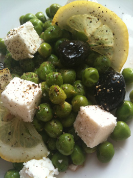 Petits pois frais citron feta